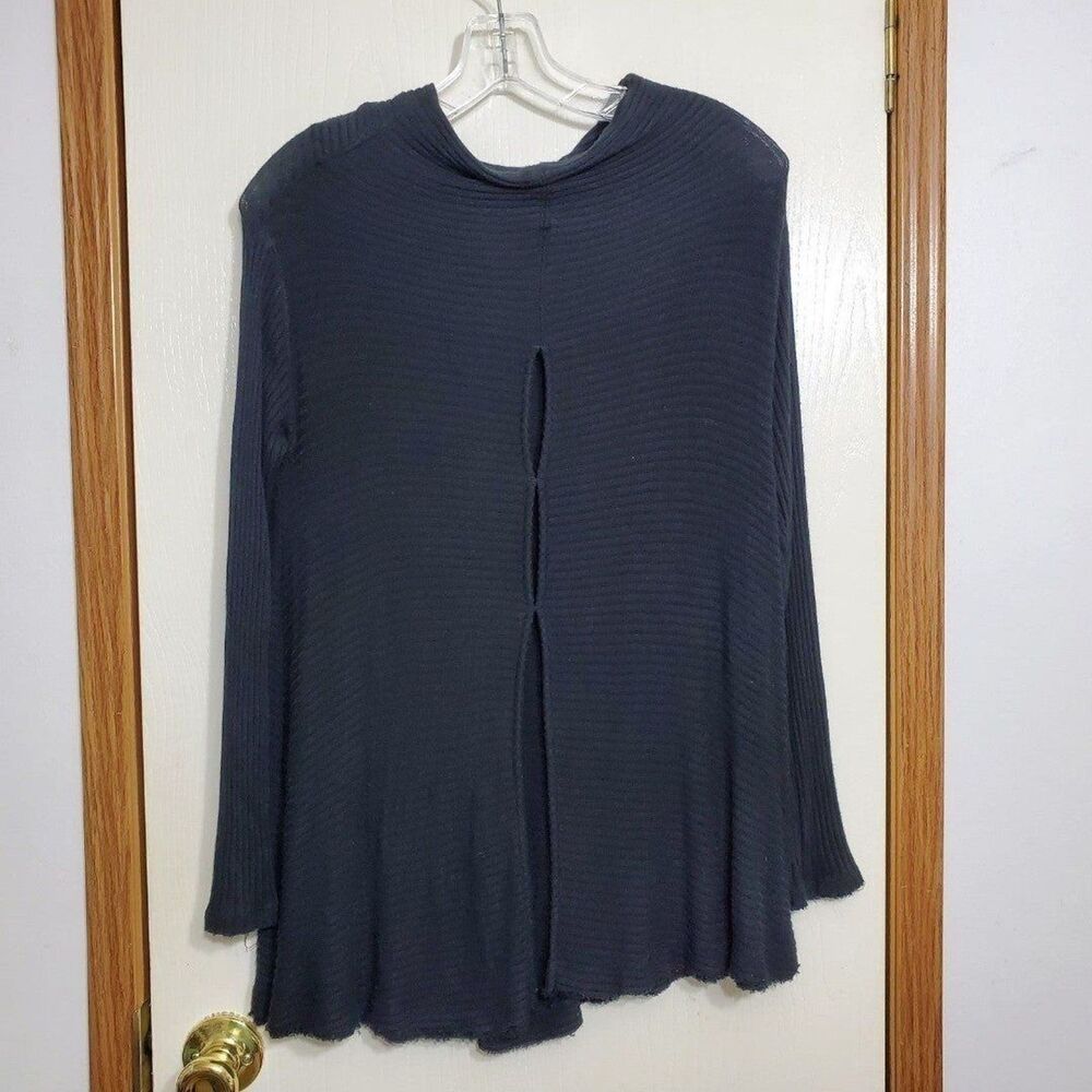 We The Free Womens Sz XS People Lovers Open Back Black Funnel Neck Sweater - Picture 2 of 4